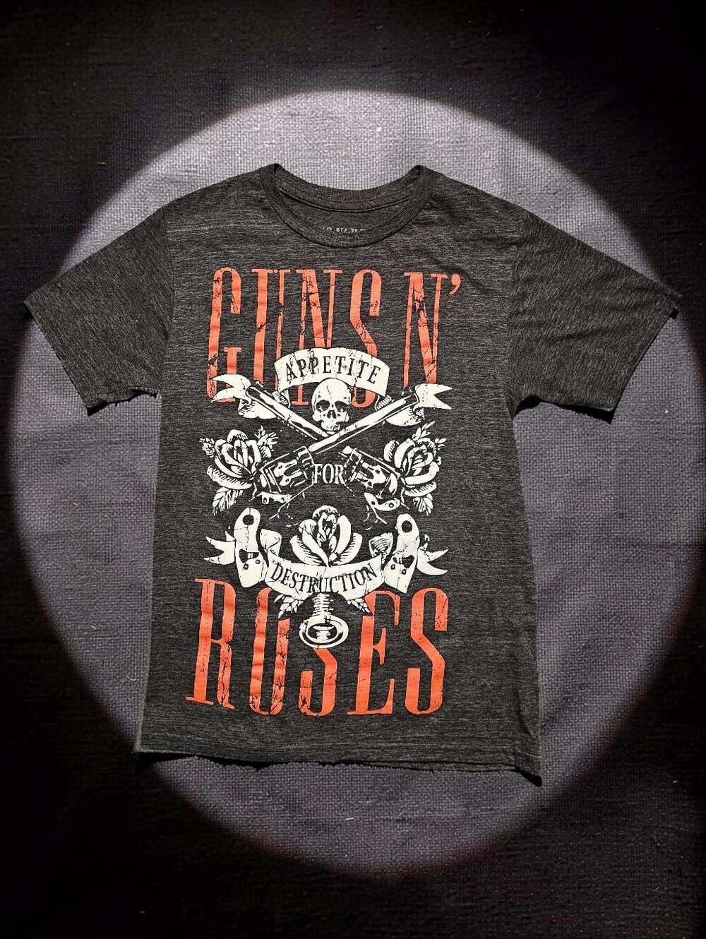GUNS N' ROSES Throwback Dark Grey Tee. Size SM. Excellent Condition!